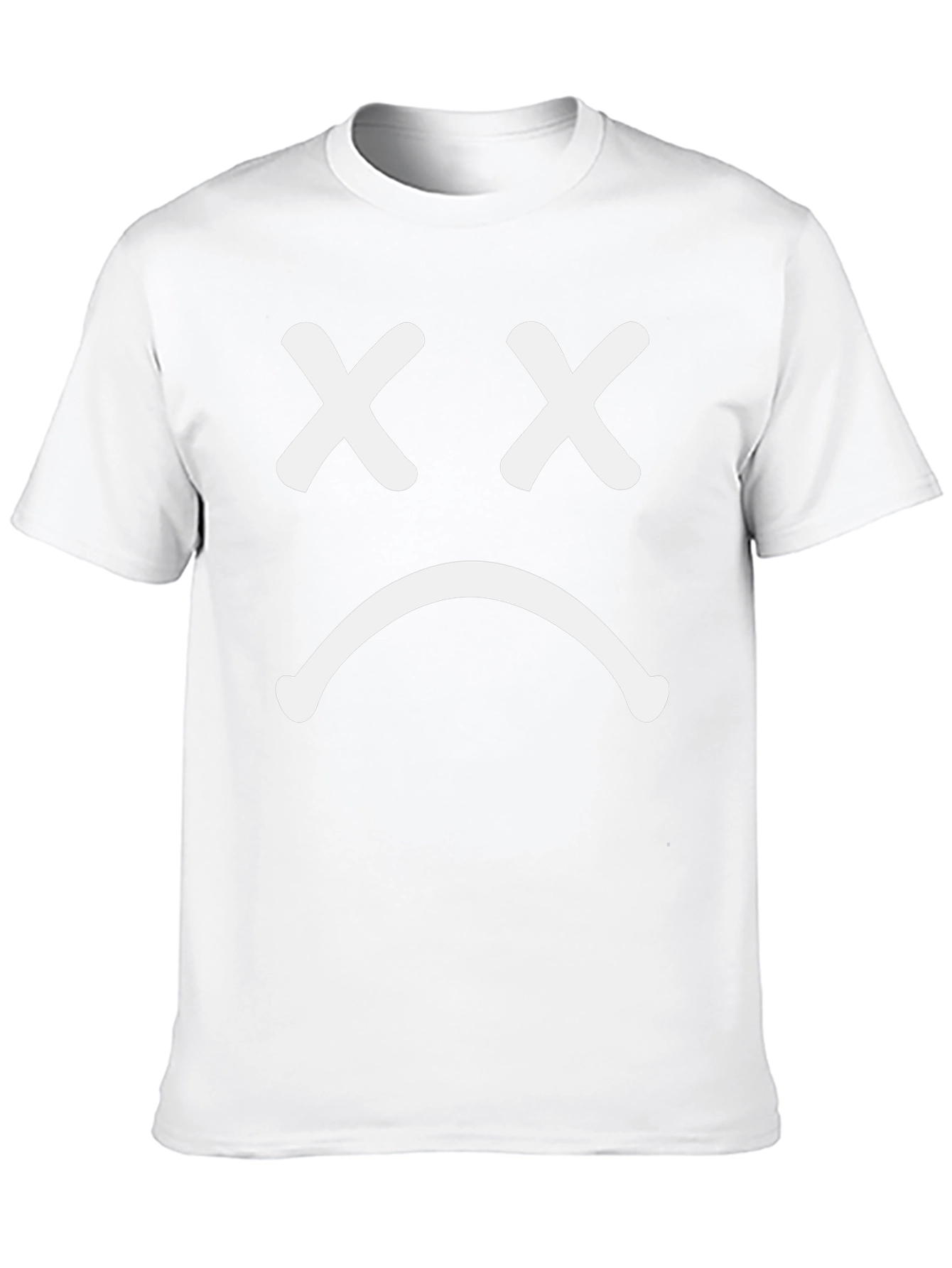 Sad Face Graphic T-Shirt - Casual Wear