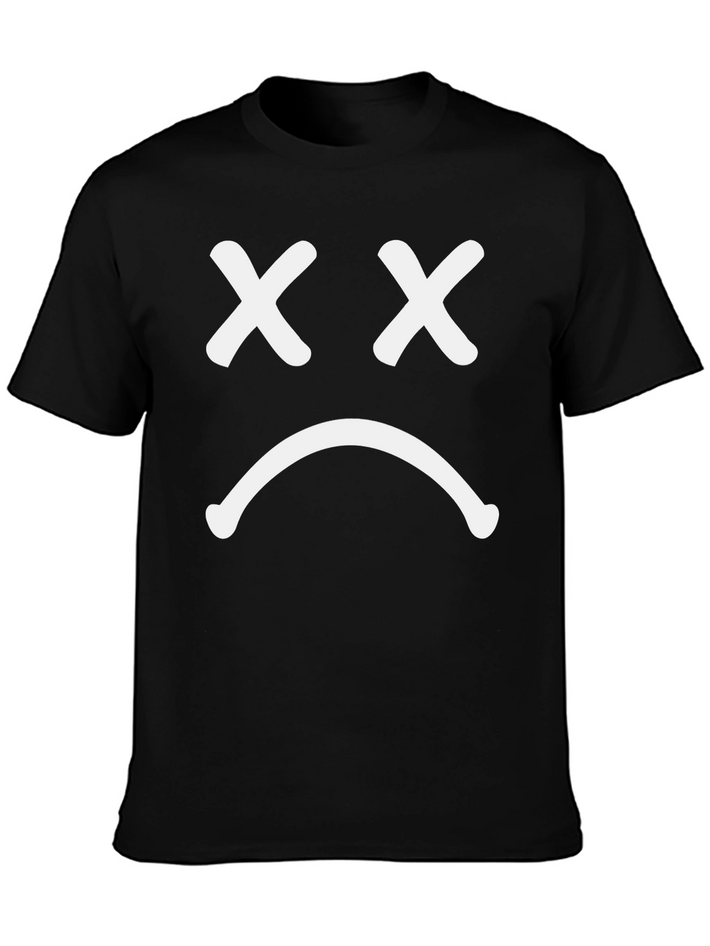 Sad Face Graphic T-Shirt - Casual Wear