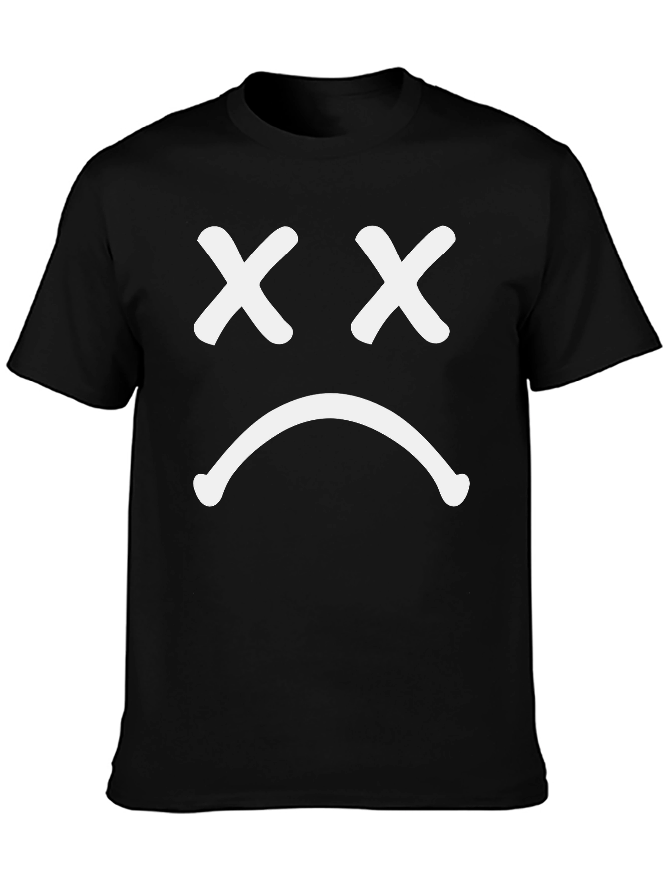 Sad Face Graphic T-Shirt - Casual Wear
