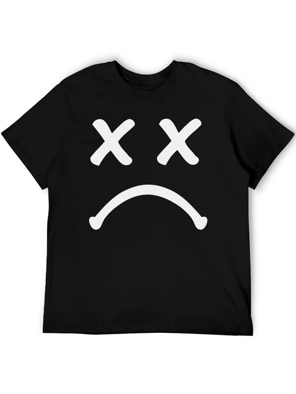 Sad Face Graphic T-Shirt - Casual Wear
