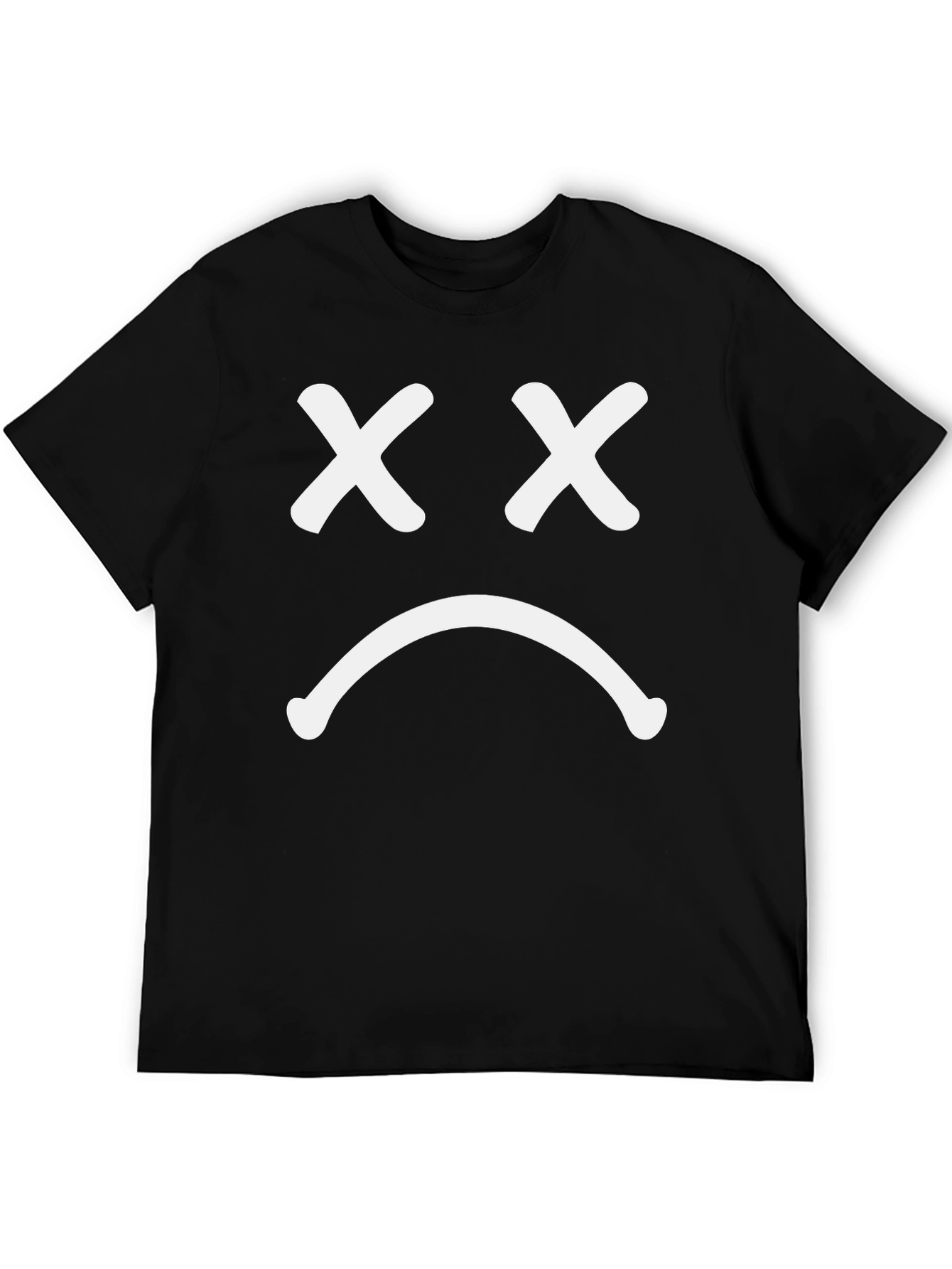 Sad Face Graphic T-Shirt - Casual Wear