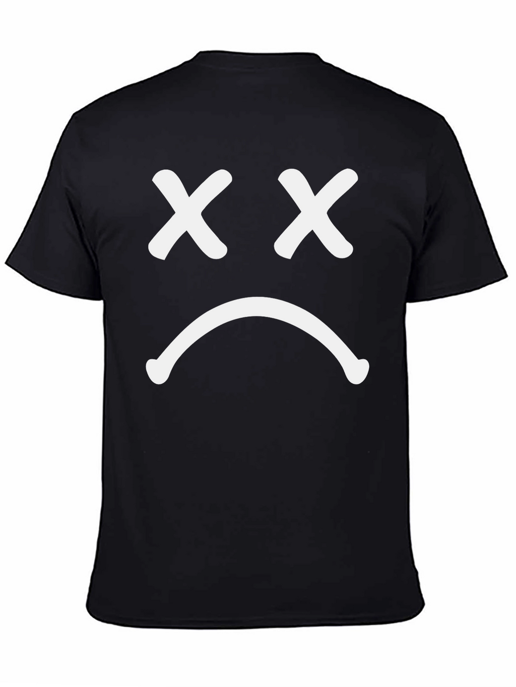 Sad Face Graphic T-Shirt - Casual Wear