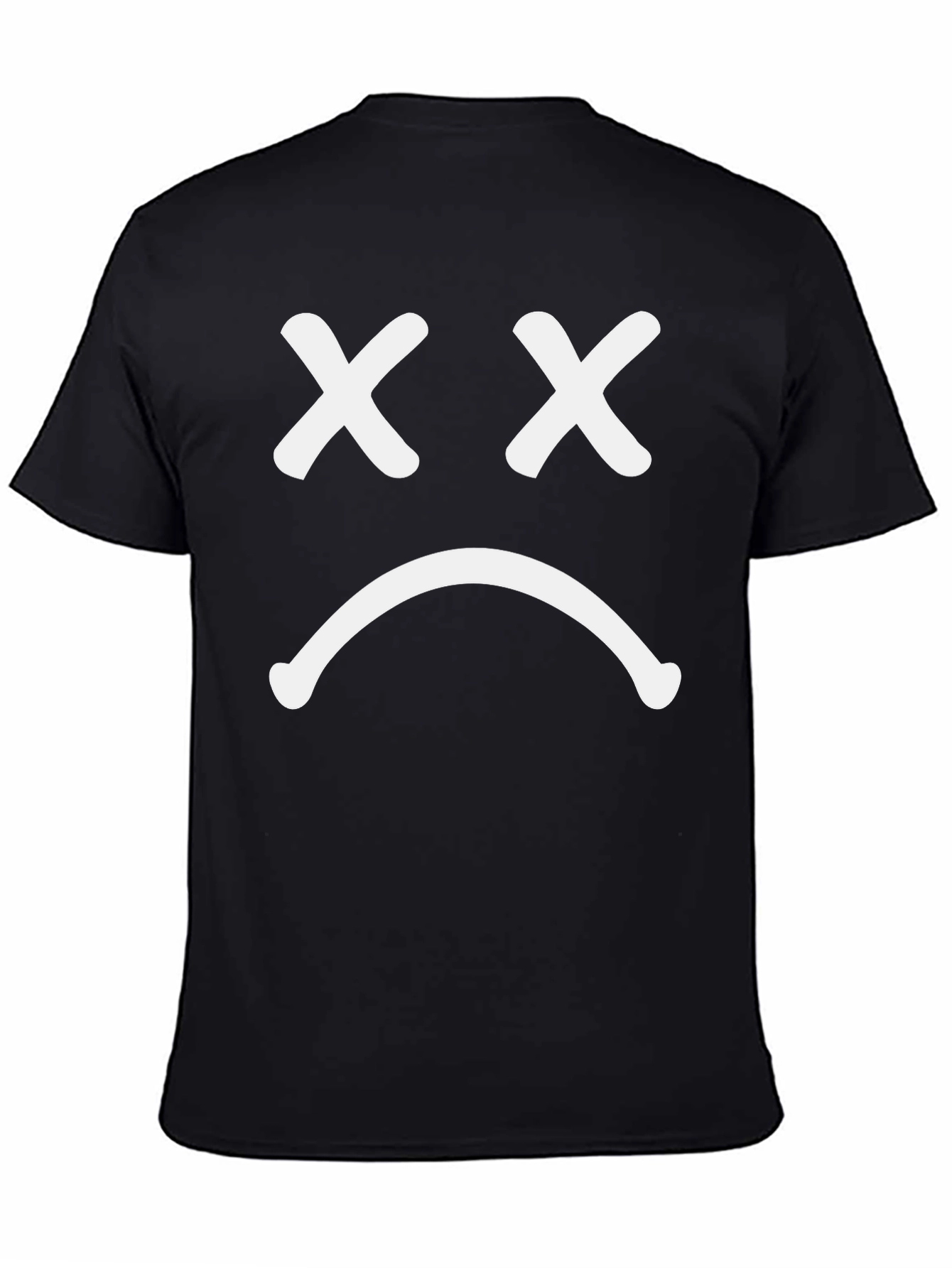 Sad Face Graphic T-Shirt - Casual Wear