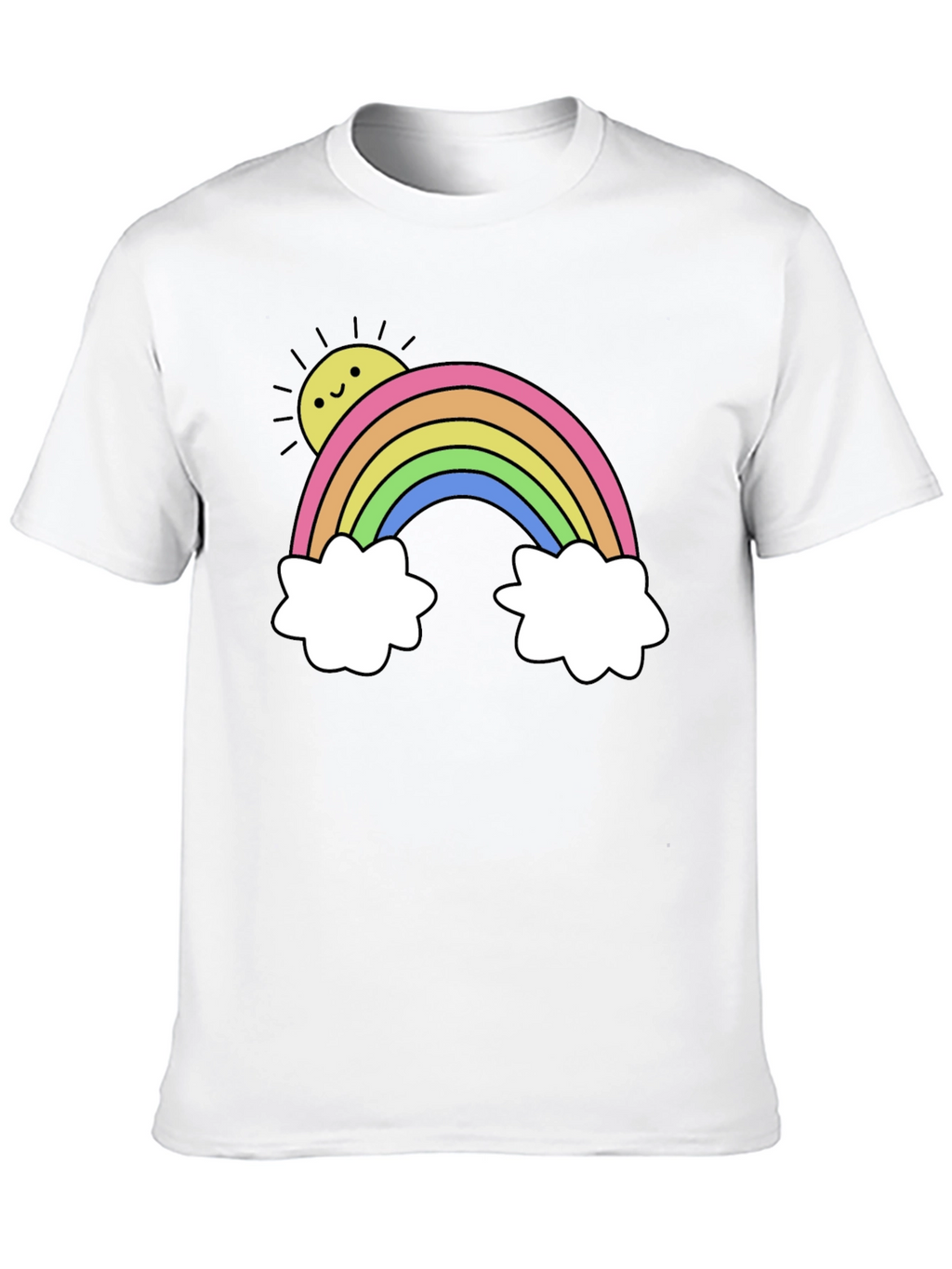 Rainbow & Sun Graphic Tee - Black