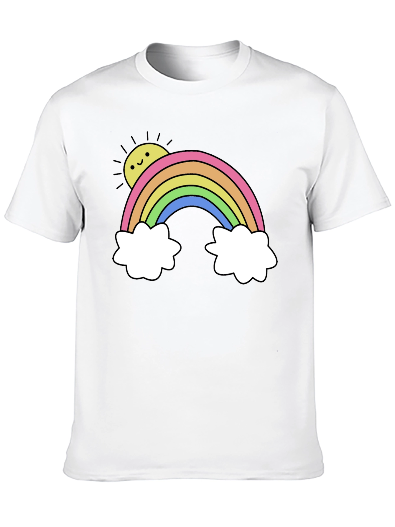 Rainbow & Sun Graphic Tee - Black