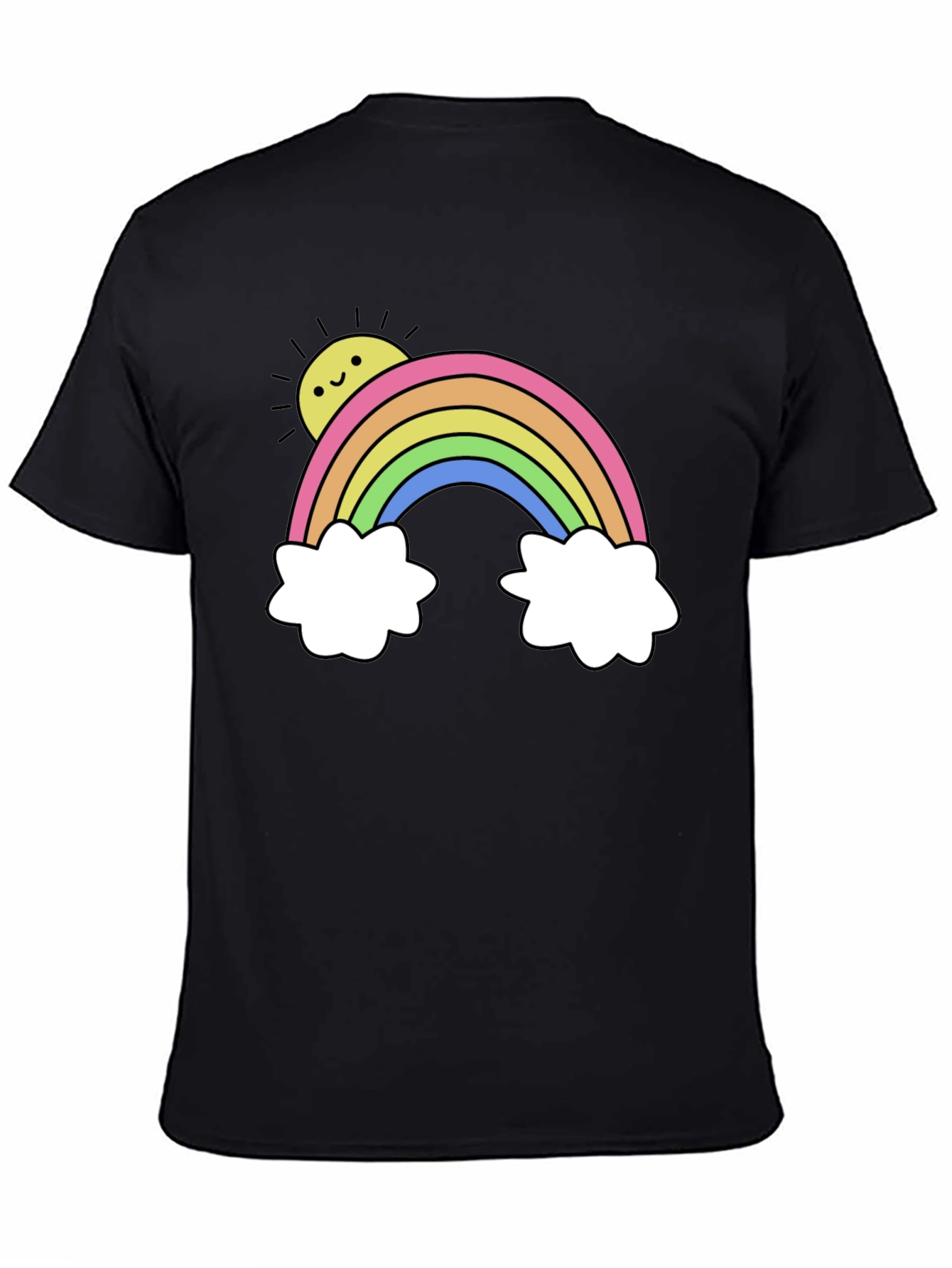 Rainbow & Sun Graphic Tee - Black