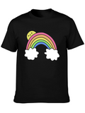 Rainbow & Sun Graphic Tee - Black