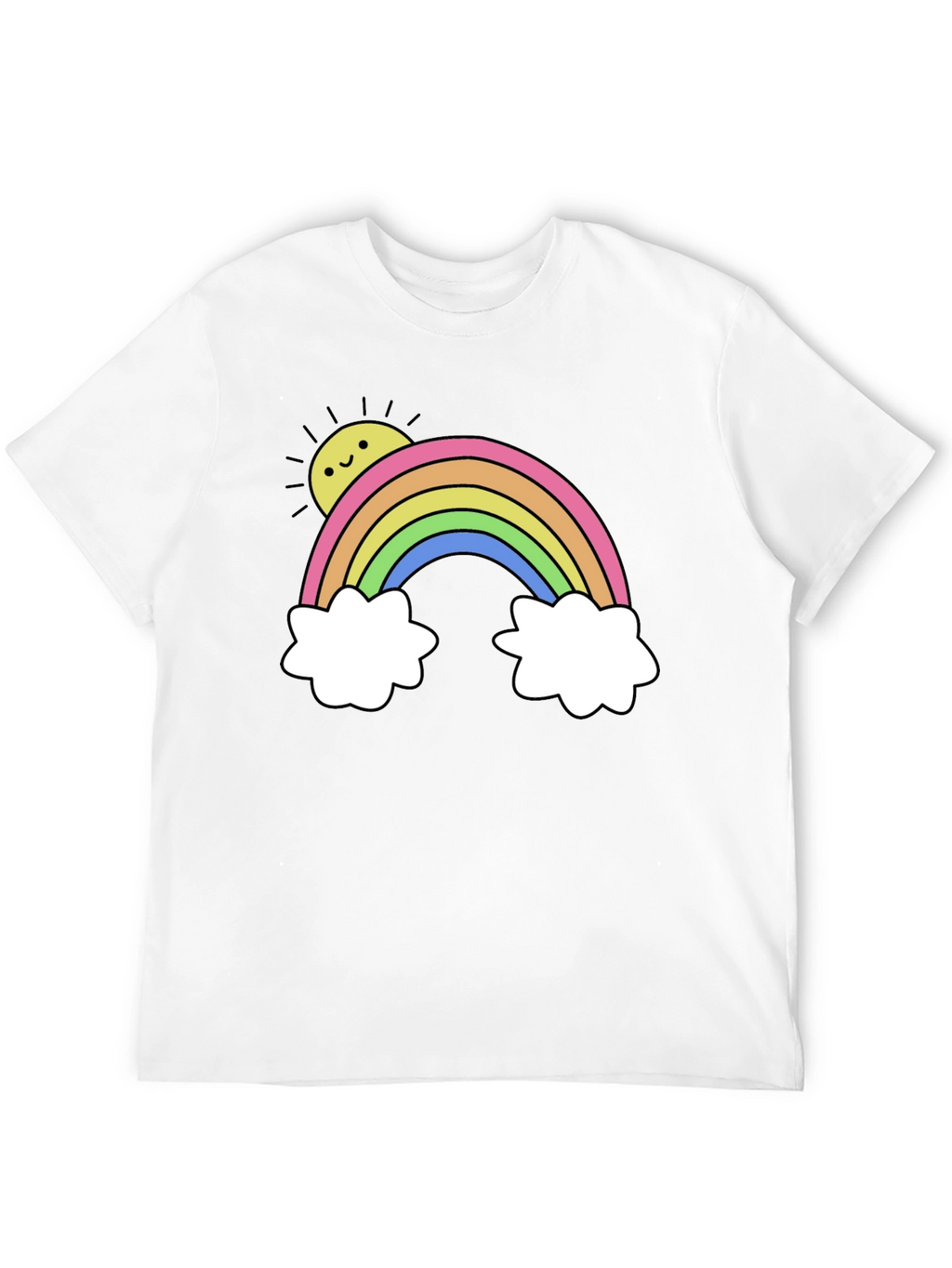 Rainbow & Sun Graphic Tee - Black