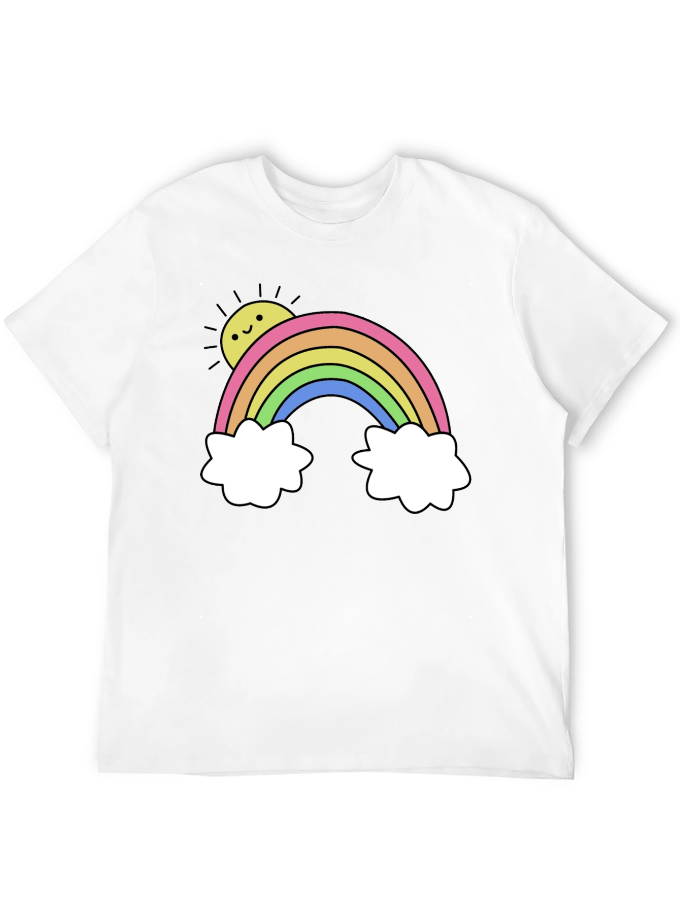 Rainbow & Sun Graphic Tee - Black