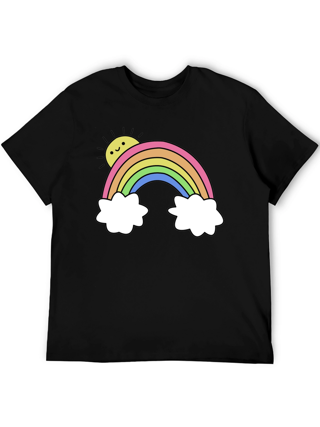Rainbow & Sun Graphic Tee - Black