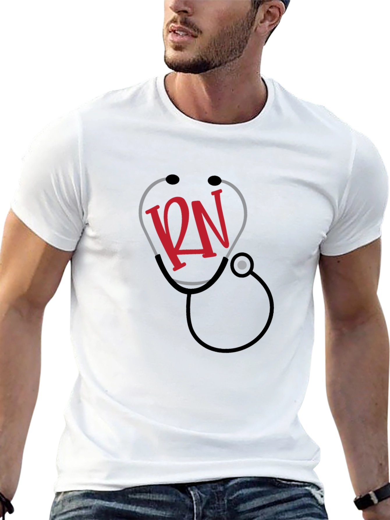 RN Stethoscope T-Shirt - Stylish Nurse Apparel