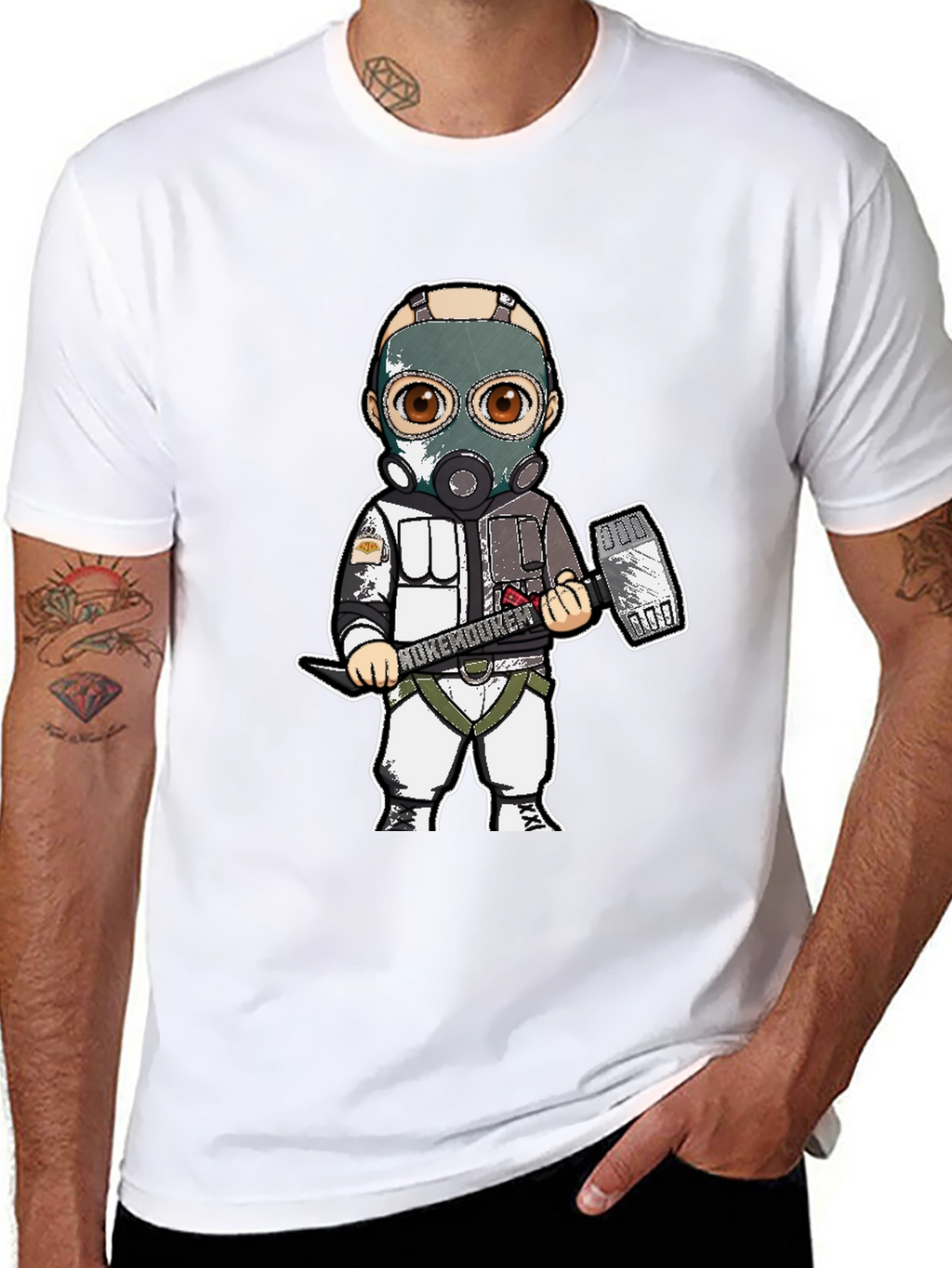 Rukemduker Cartoon Graphic Tee - Black