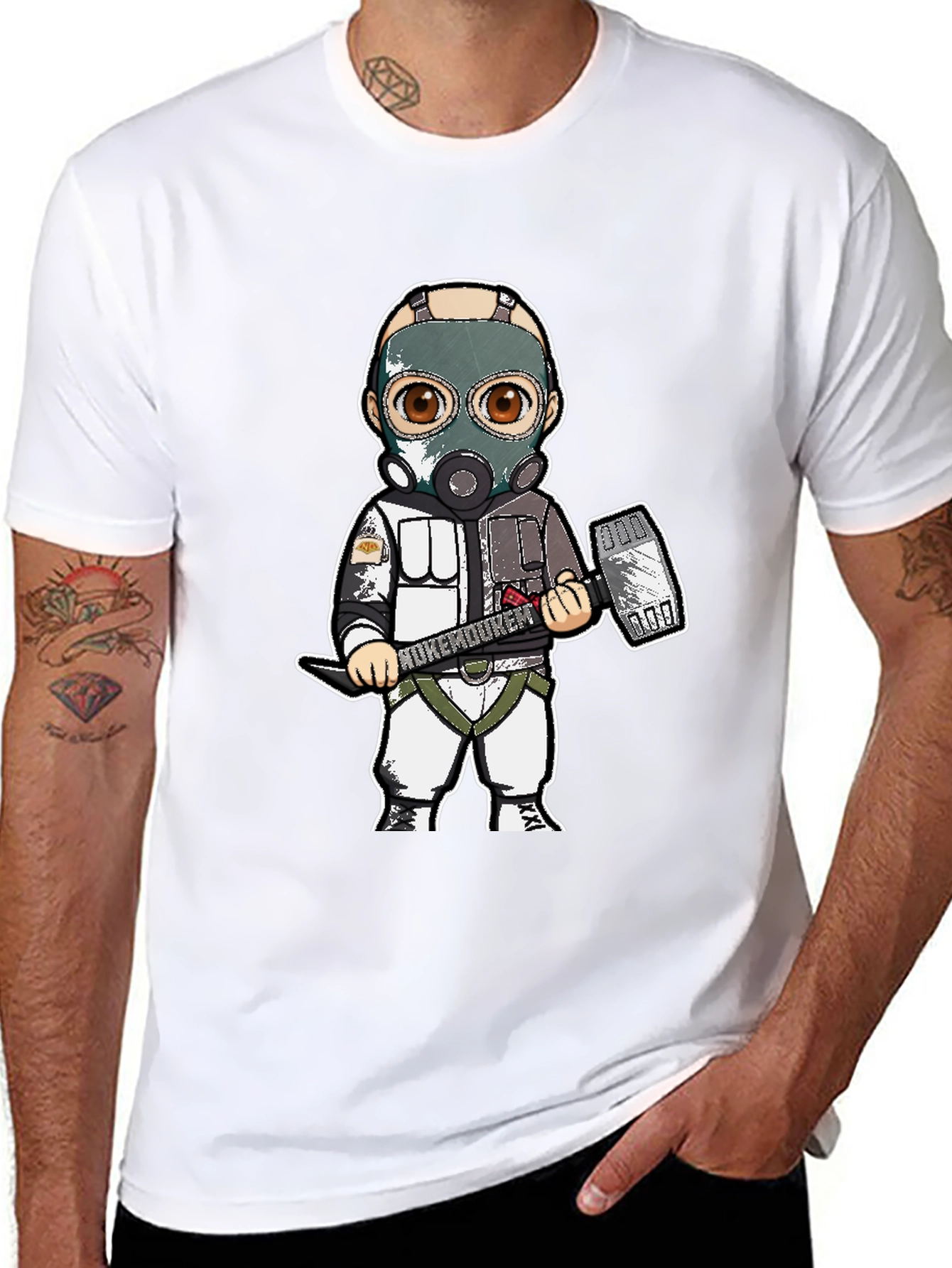Rukemduker Cartoon Graphic Tee - Black