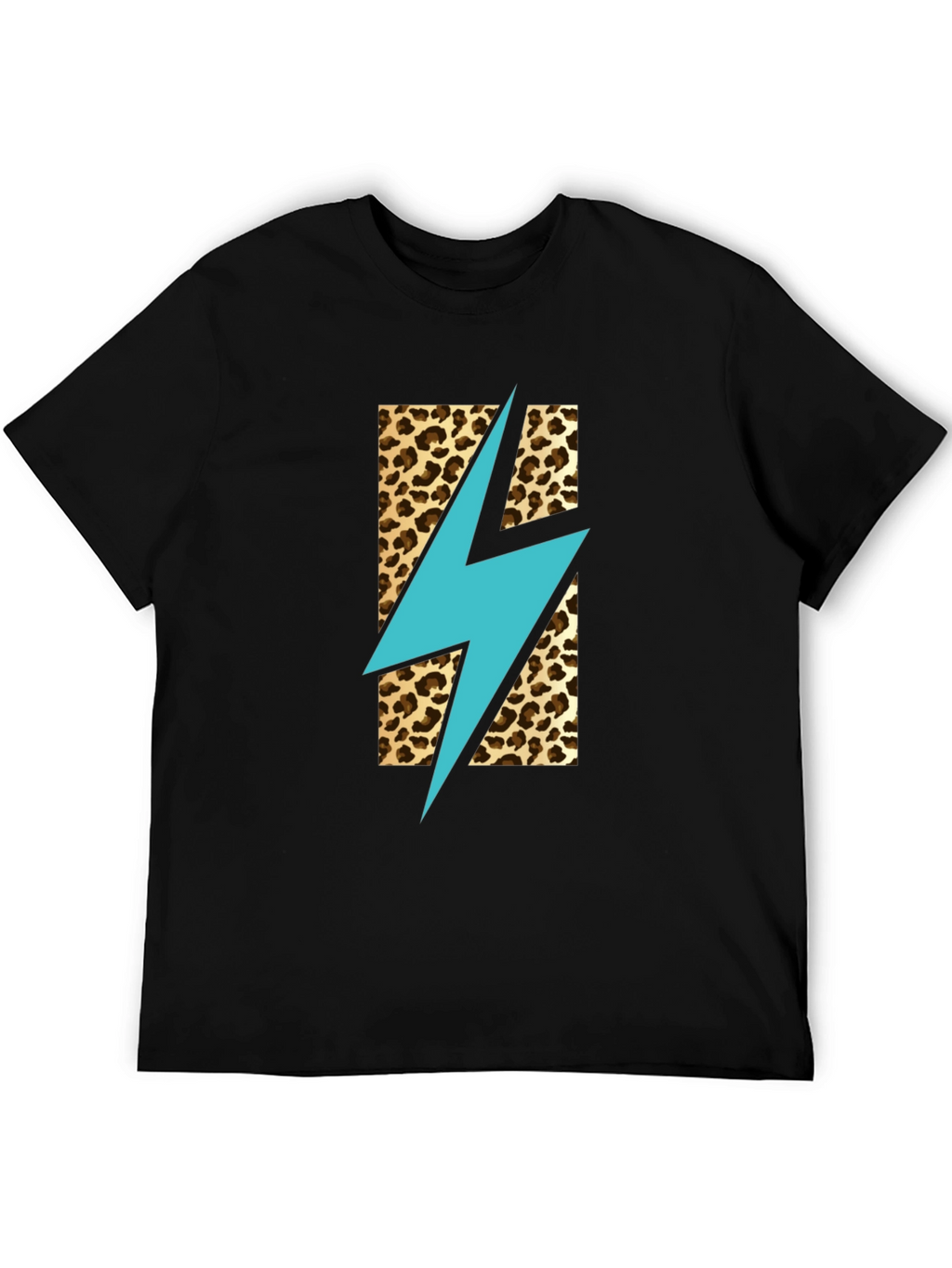 Leopard Lightning Bolt T-Shirt - Stylish Graphic Tee
