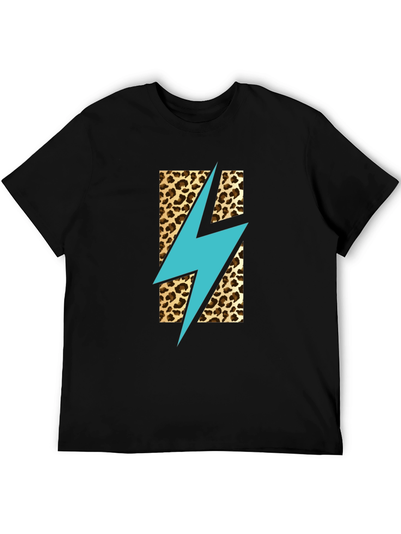 Leopard Lightning Bolt T-Shirt - Stylish Graphic Tee