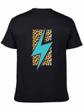 Leopard Lightning Bolt T-Shirt - Stylish Graphic Tee