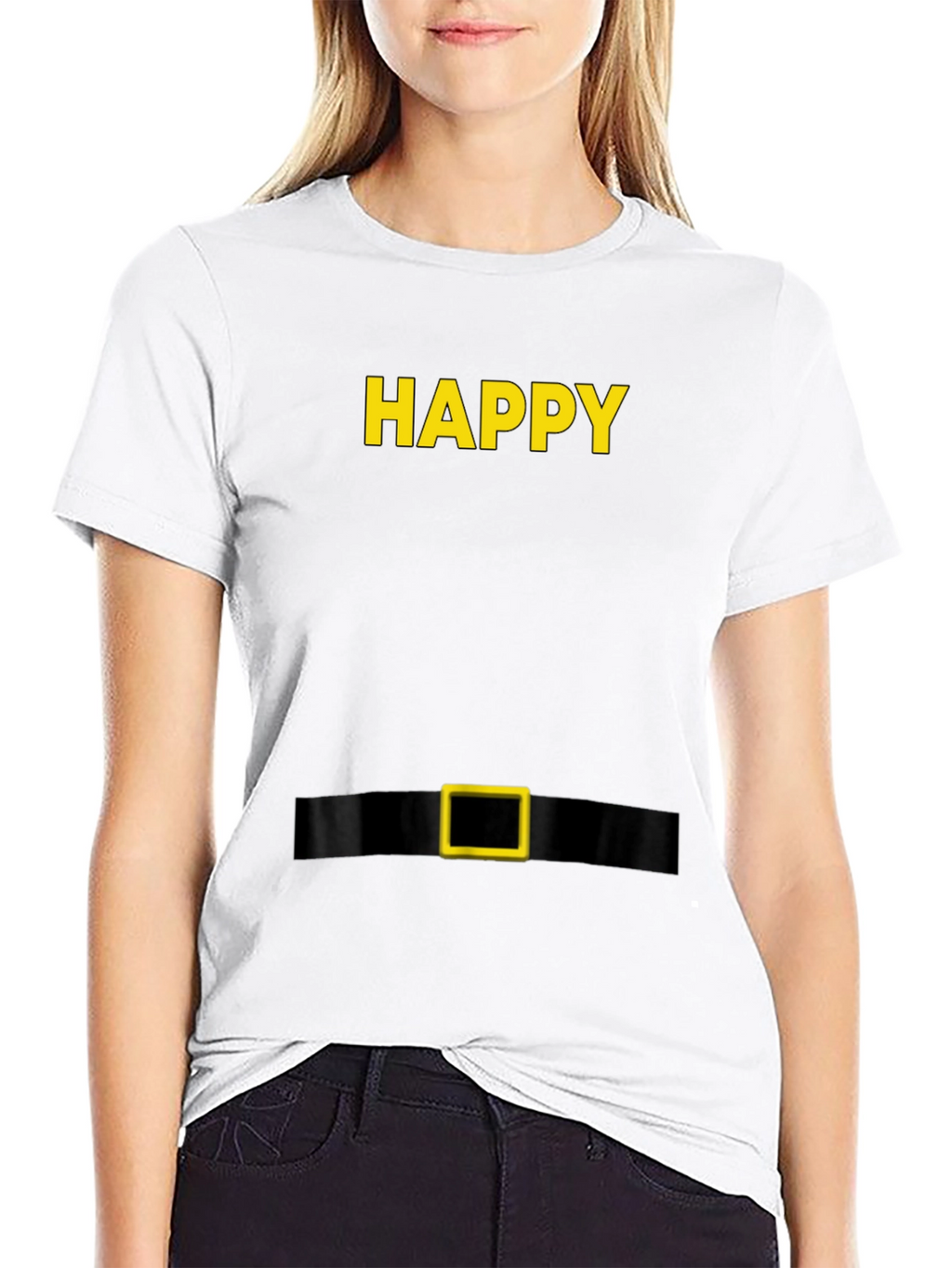 Happy Elf Costume T-Shirt - Black Holiday Tee