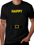 Happy Elf Costume T-Shirt - Black Holiday Tee