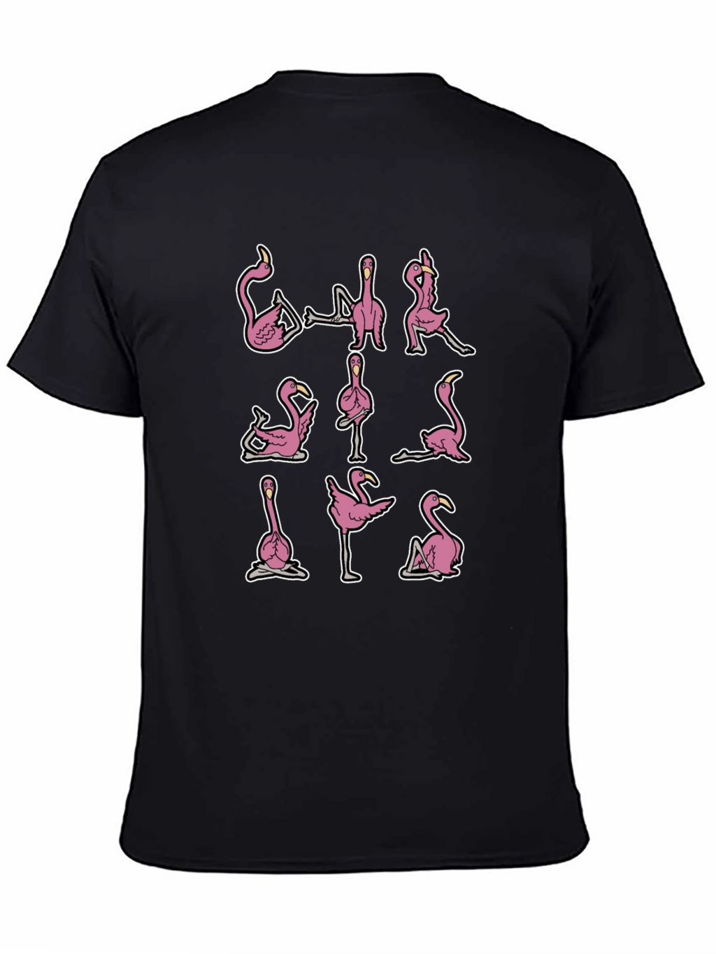 Yoga Flamingo Black Graphic Tee
