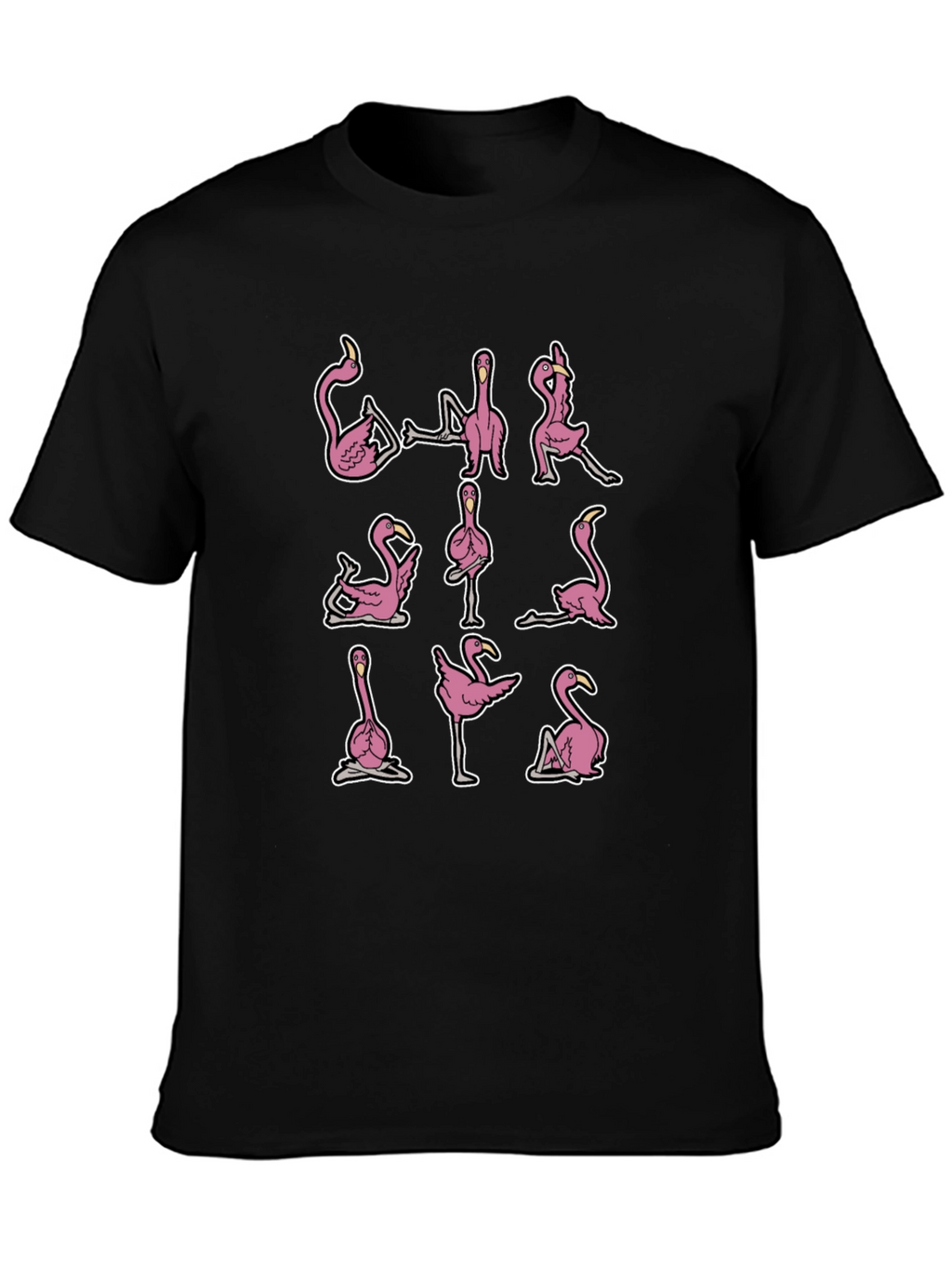 Yoga Flamingo Black Graphic Tee