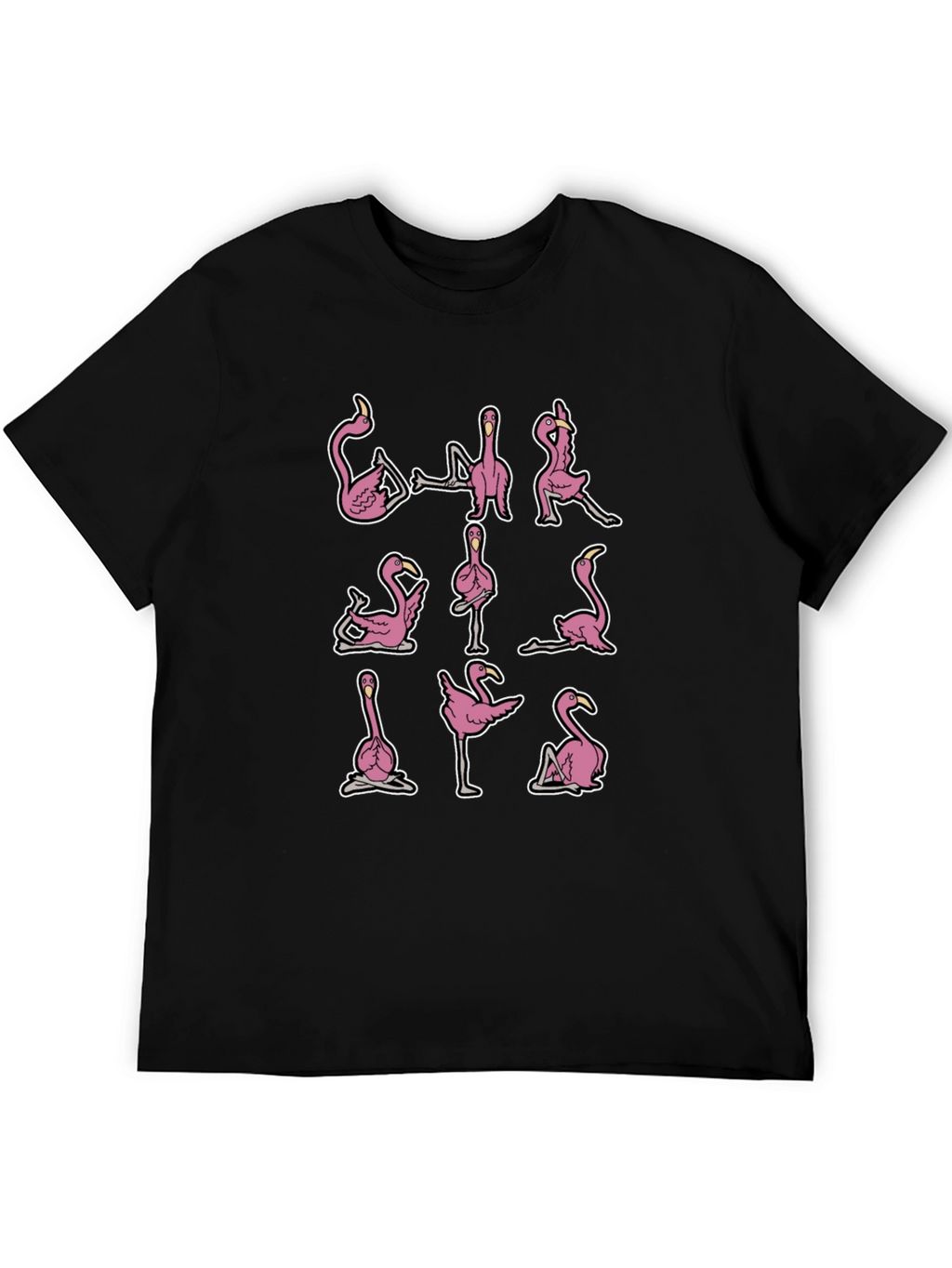 Yoga Flamingo Black Graphic Tee