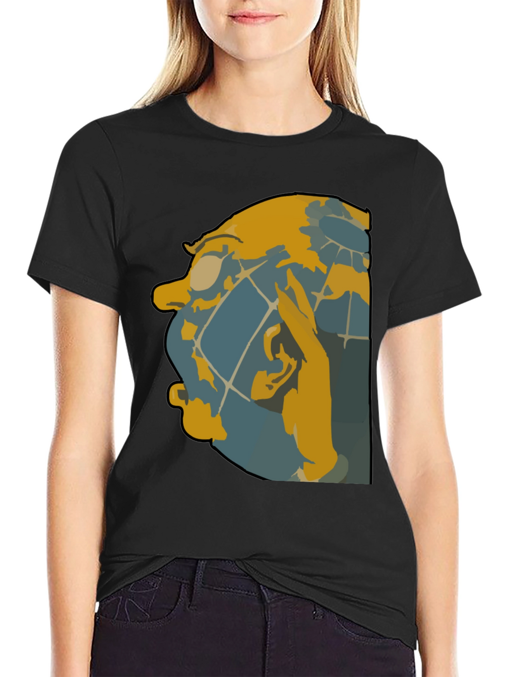 Unique Graphic Tee - Abstract Face Design