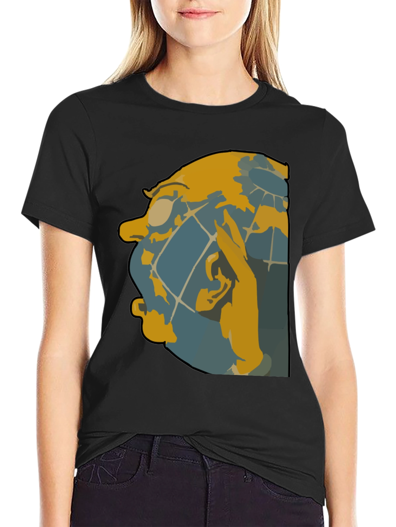 Unique Graphic Tee - Abstract Face Design