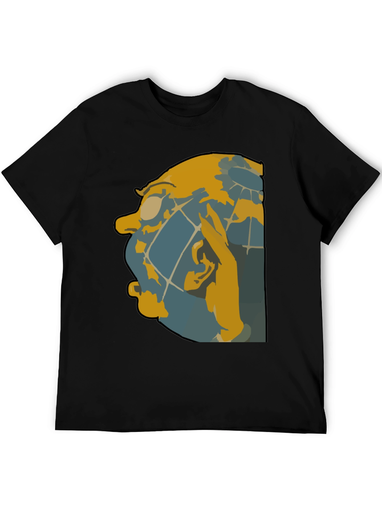 Unique Graphic Tee - Abstract Face Design