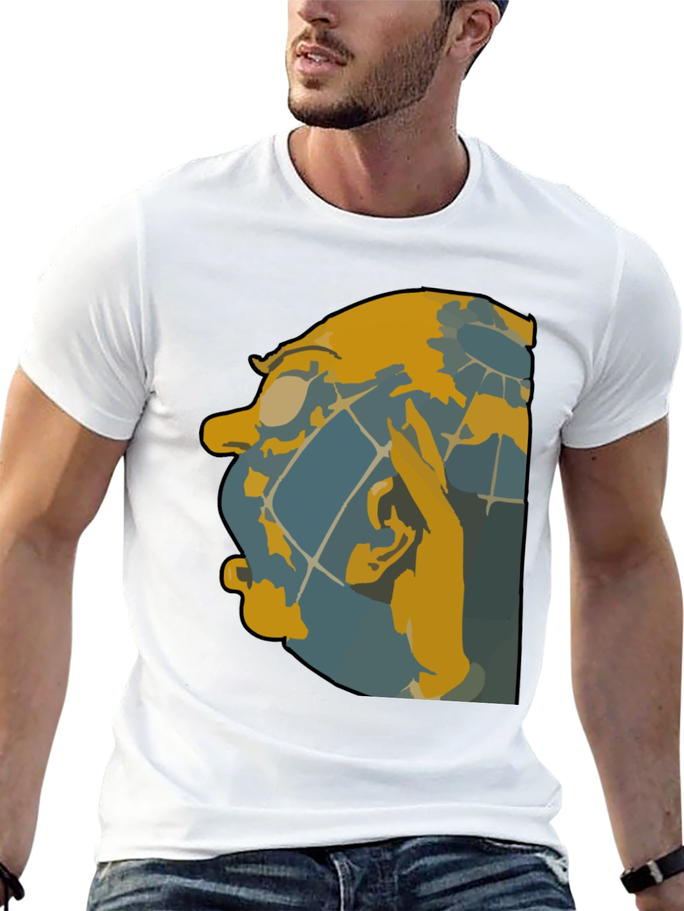Unique Graphic Tee - Abstract Face Design