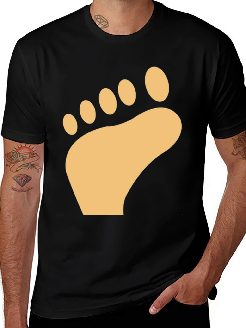 Barefoot Print T-Shirt - Soft Cotton Comfort