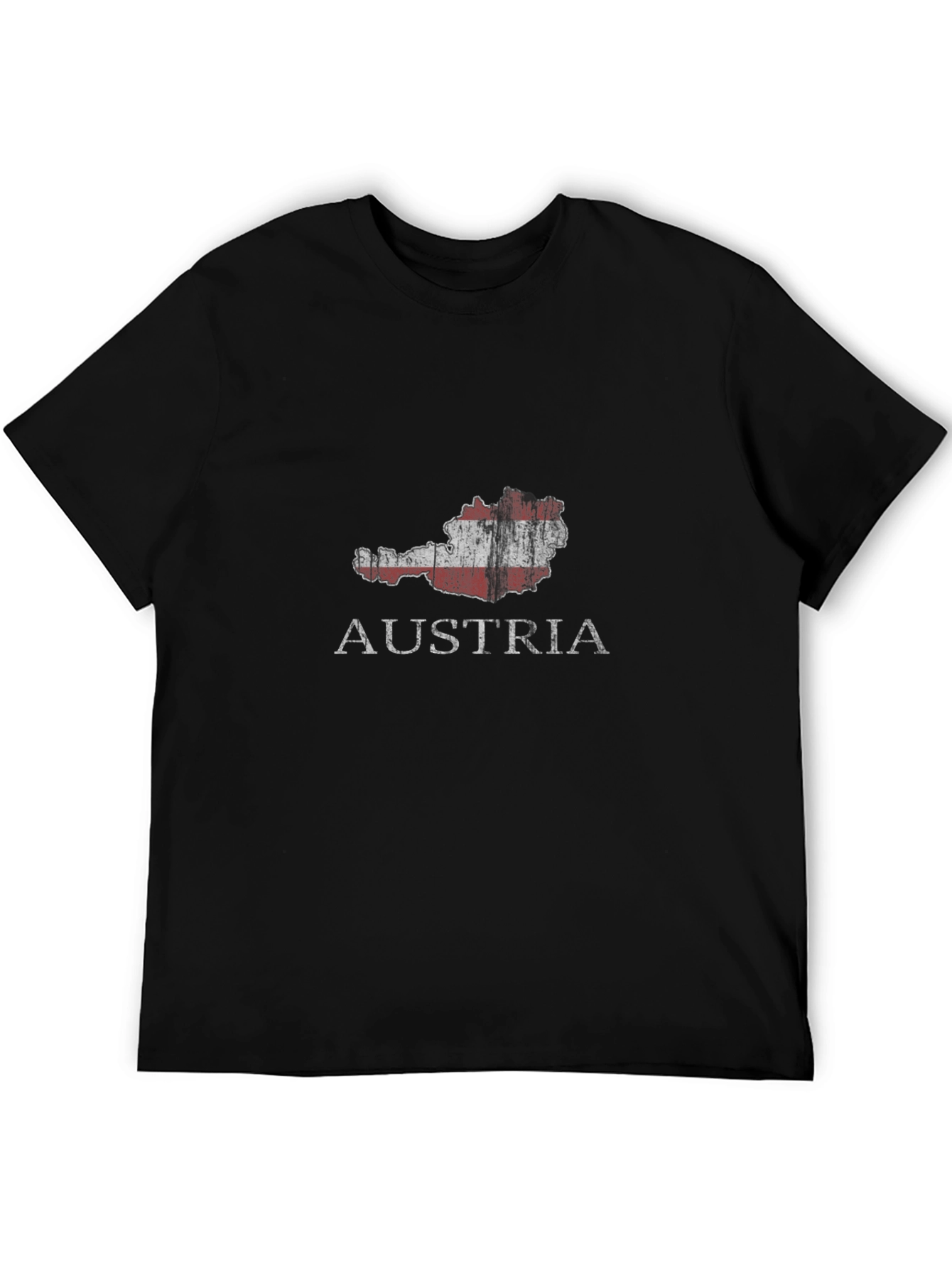 Austria Map Flag T-Shirt - Black Graphic Tee