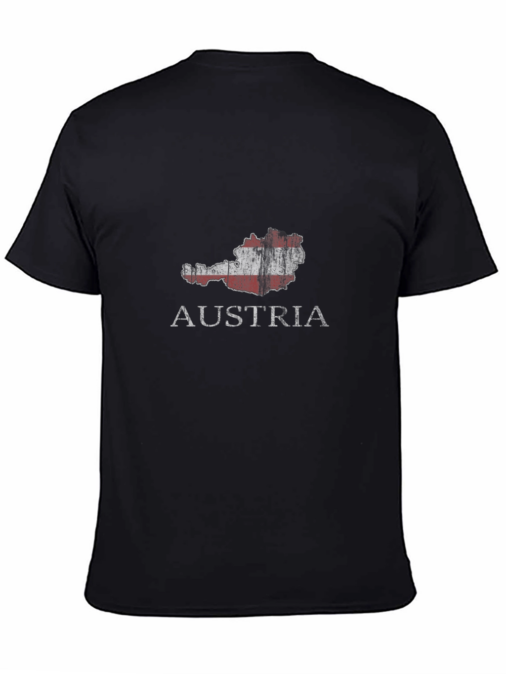 Austria Map Flag T-Shirt - Black Graphic Tee