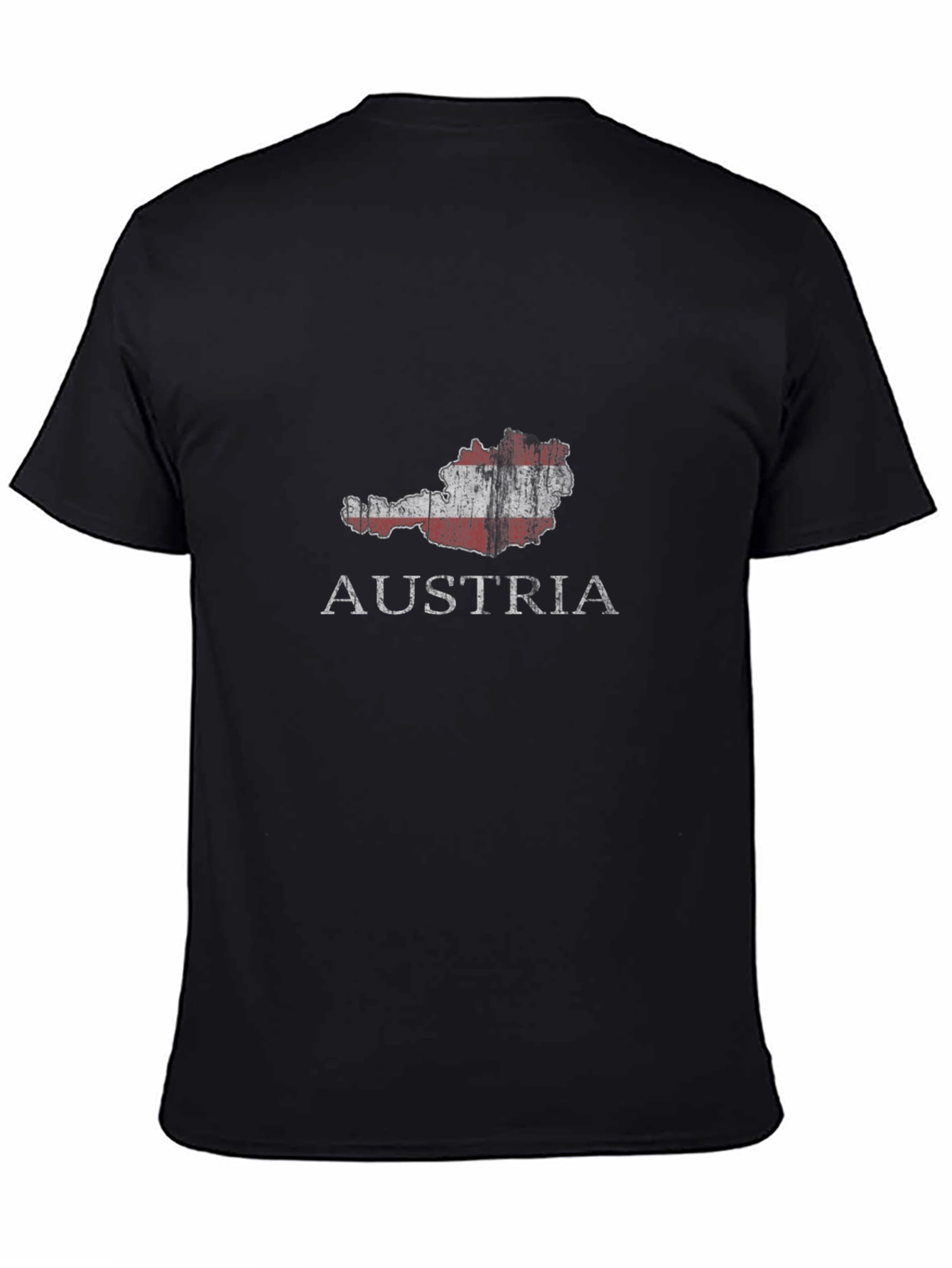 Austria Map Flag T-Shirt - Black Graphic Tee