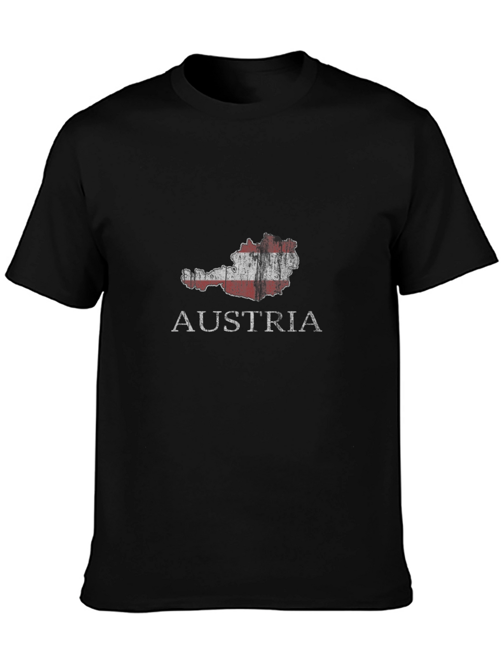 Austria Map Flag T-Shirt - Black Graphic Tee