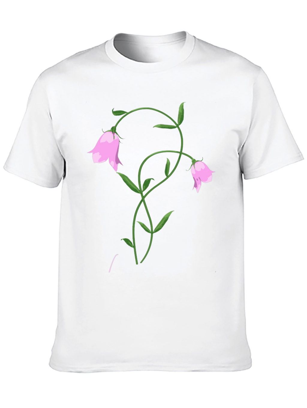 Floral Bell Black T-Shirt - Stylish Botanical Design