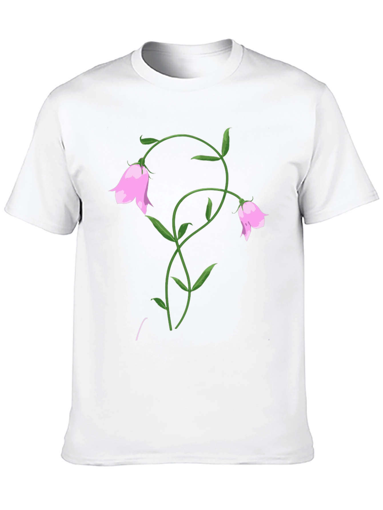 Floral Bell Black T-Shirt - Stylish Botanical Design