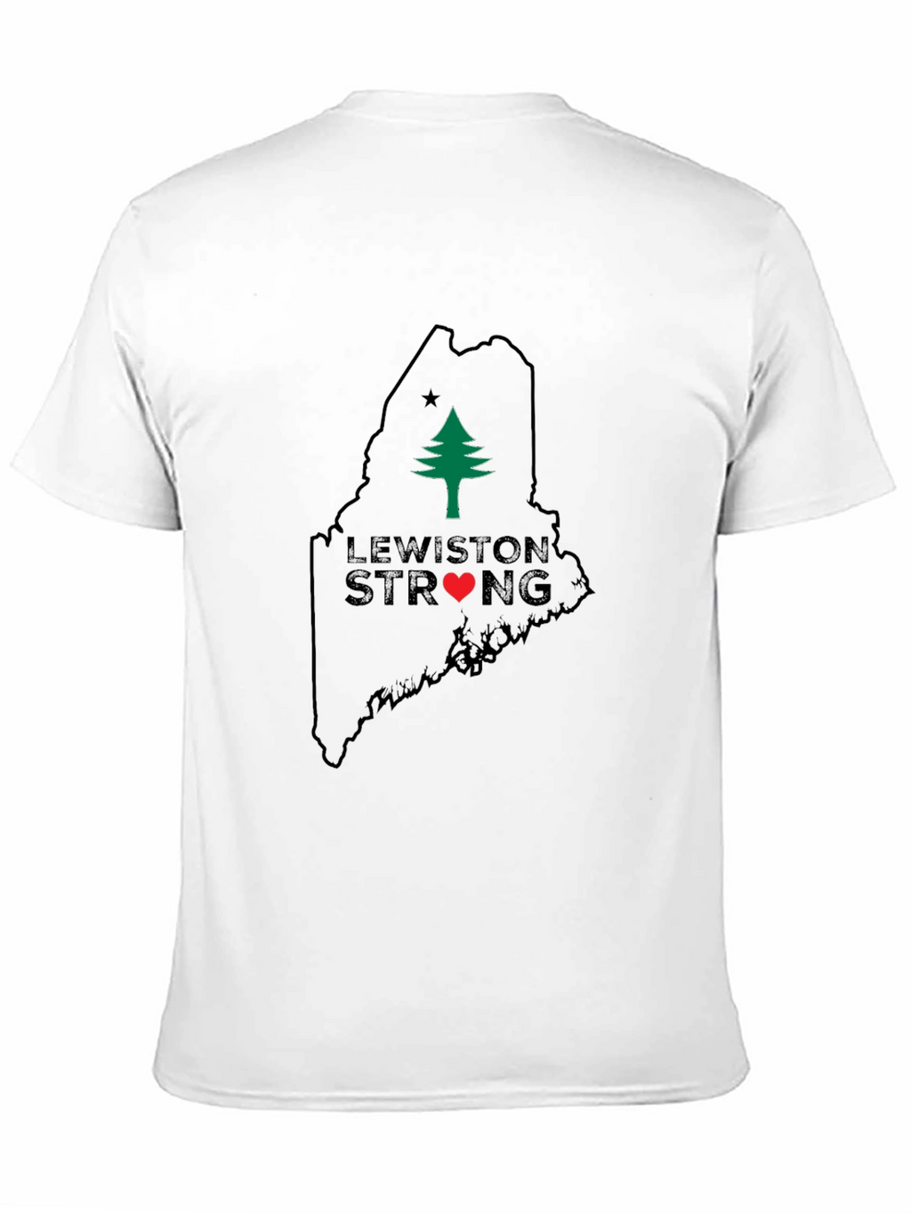 Lewiston Strong Maine Outline T-Shirt
