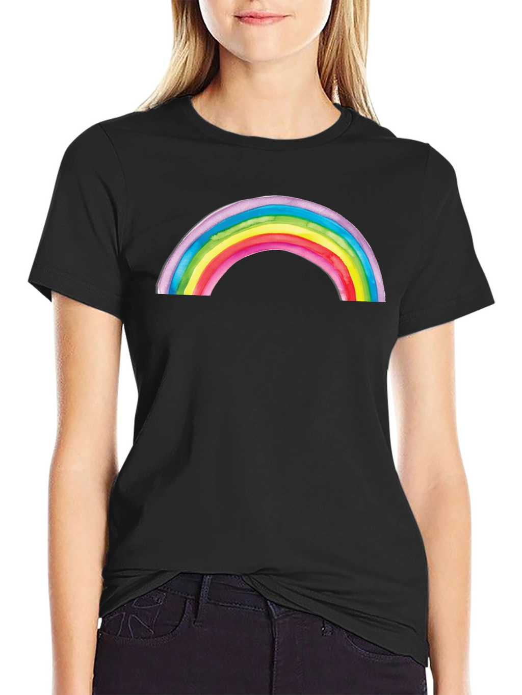 Rainbow Graphic Black T-Shirt