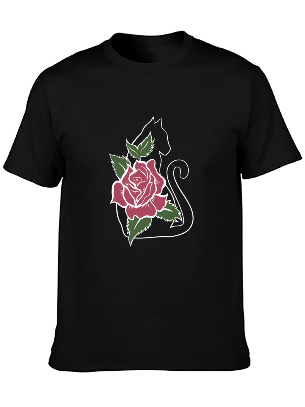 Black Cat Rose T-Shirt