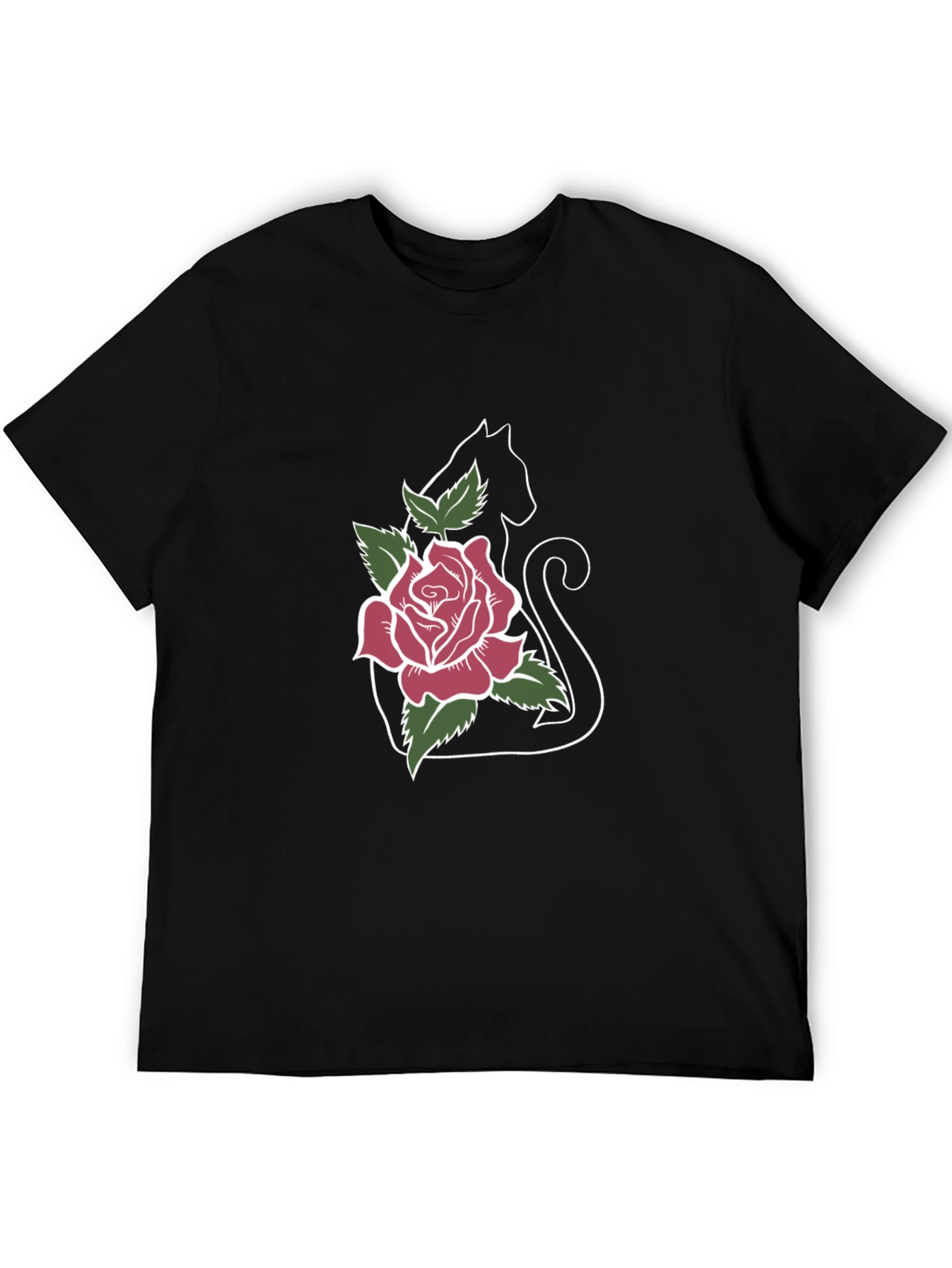 Black Cat Rose T-Shirt