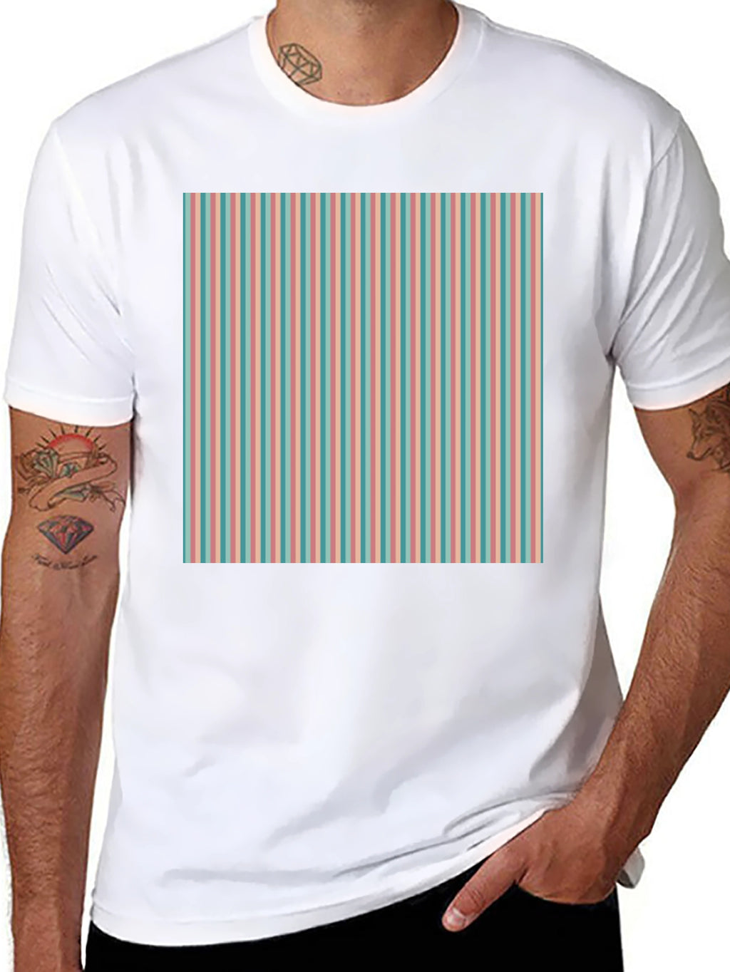 Striped Pattern Tee - Retro Style