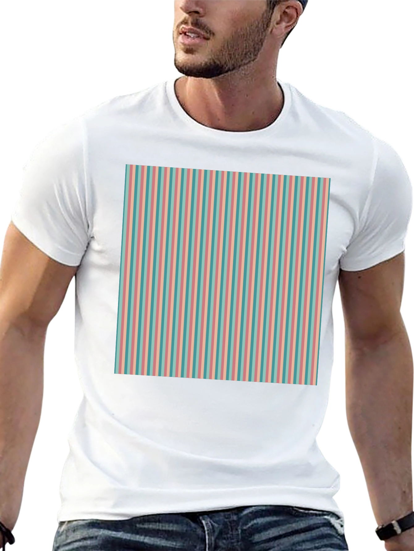 Striped Pattern Tee - Retro Style