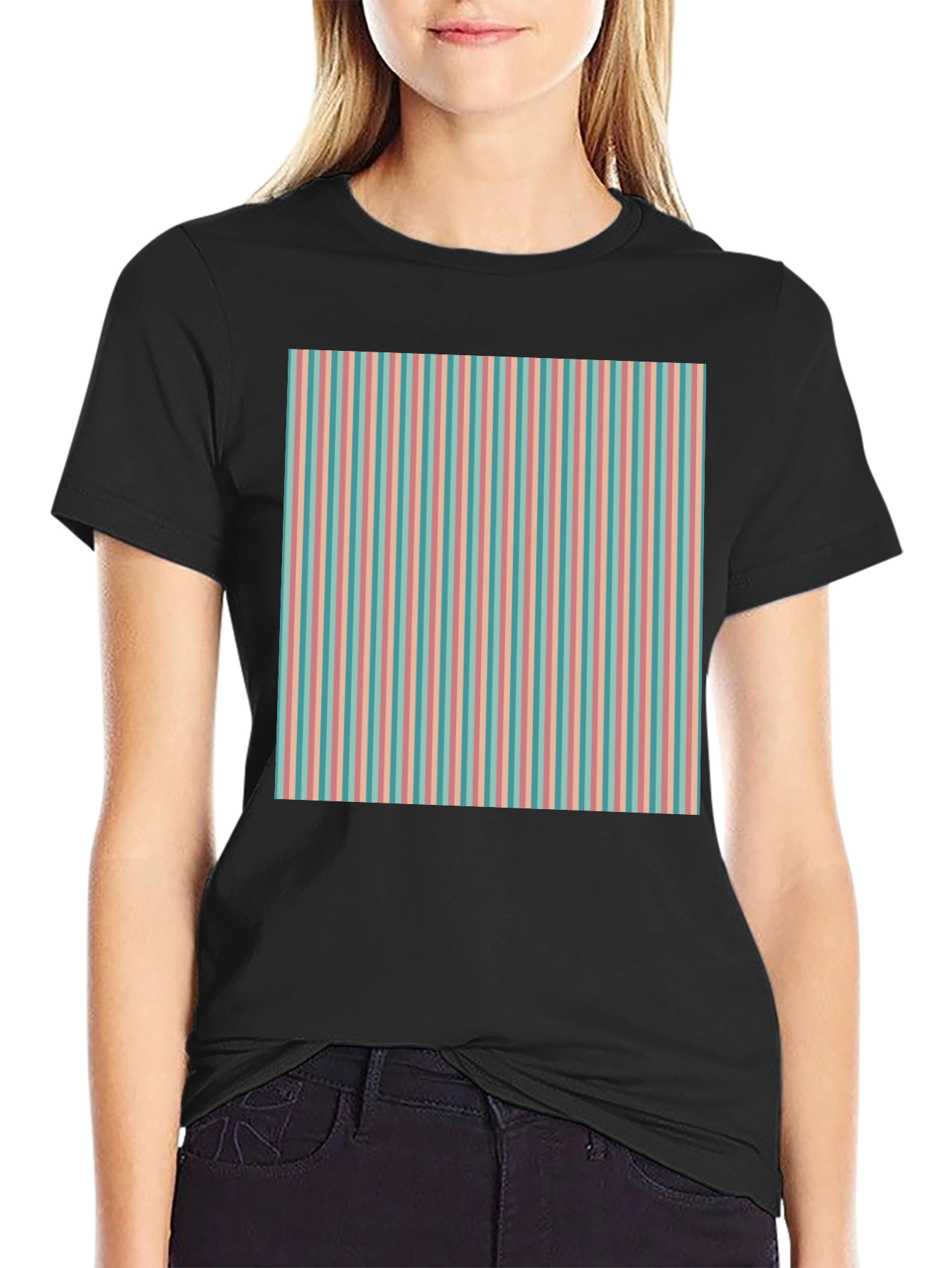 Striped Pattern Tee - Retro Style