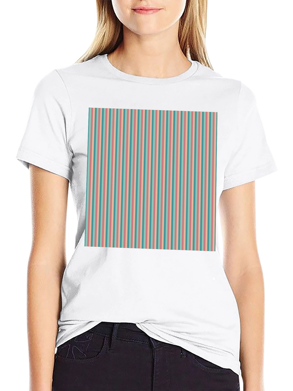 Striped Pattern Tee - Retro Style