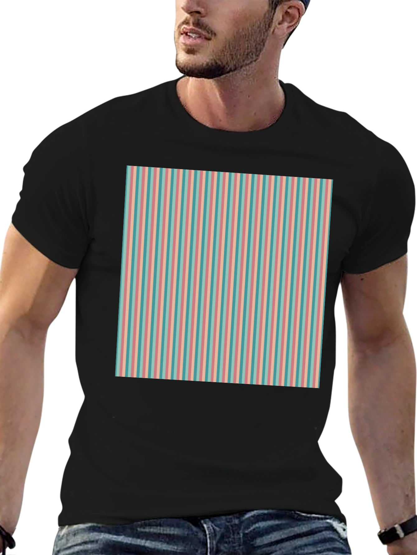Striped Pattern Tee - Retro Style