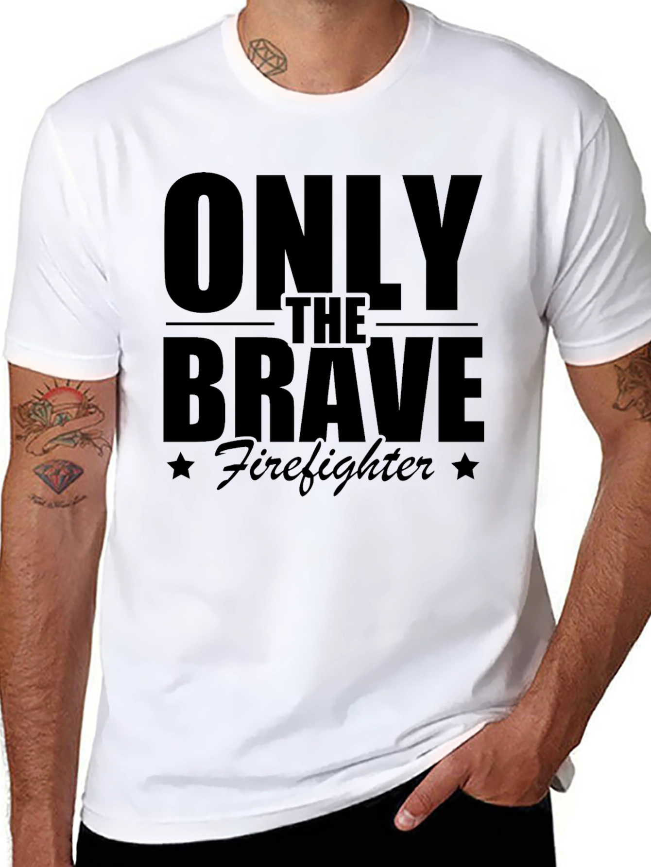 Only The Brave Firefighter Graphic T-Shirt