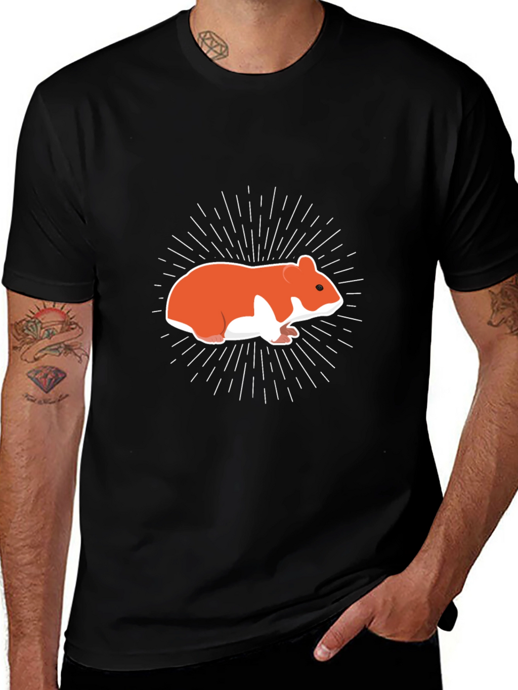 Hamster Graphic Tee - Mens Black T-Shirt