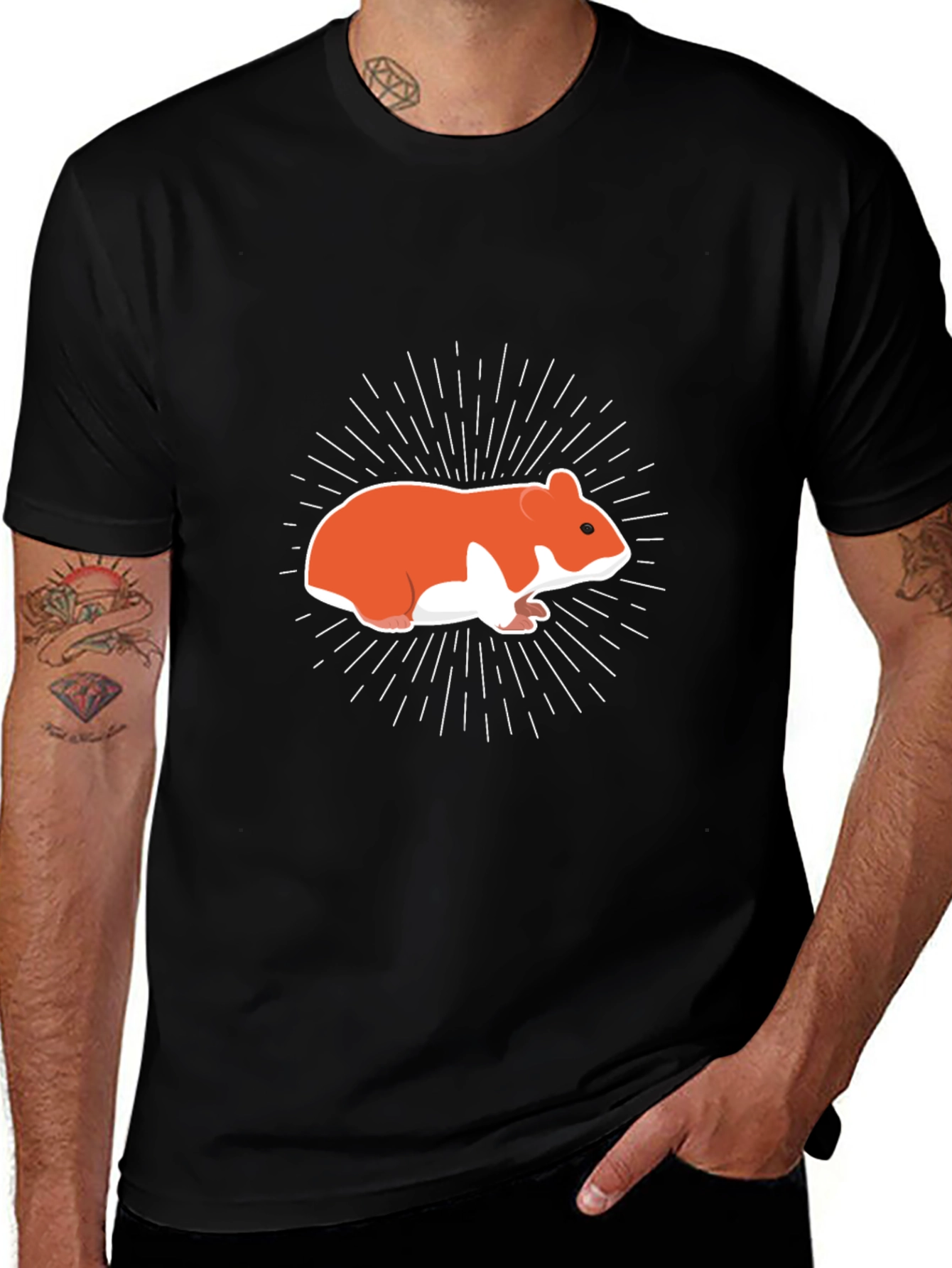 Hamster Graphic Tee - Mens Black T-Shirt