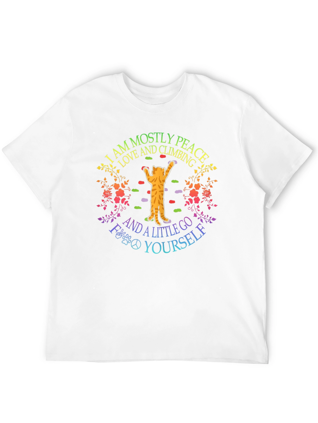 Peace Love Climbing Cat Graphic Tee