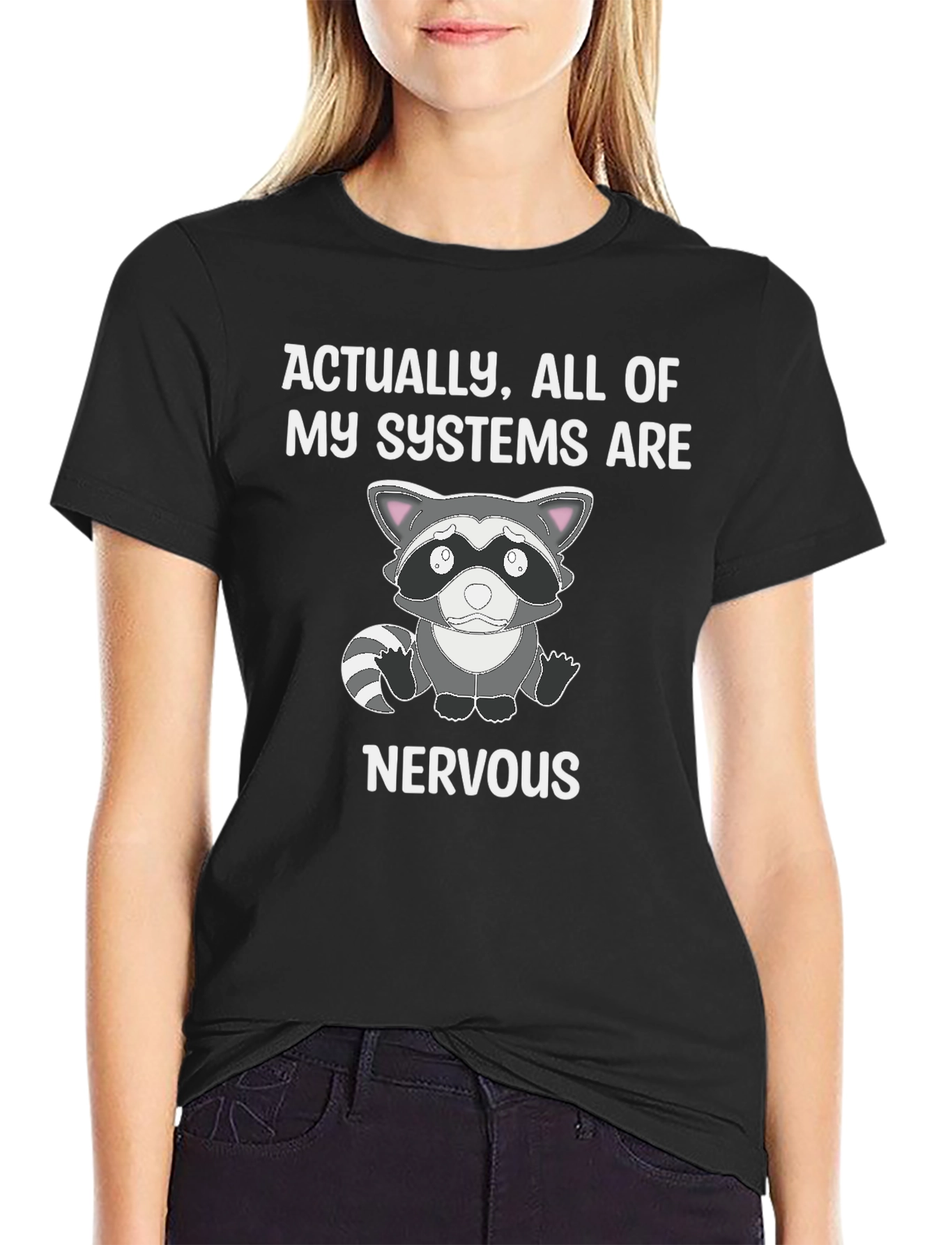 Nervous Raccoon Systems T-Shirt - Funny Graphic Tee